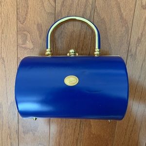 Vintage Cawen's Clutch Purse Royal Blue & Gold